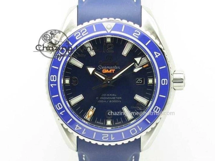 1221 Efficient Planet Ocean GMT 43.5mm RG V6F 1:1 Best Edition Black Dial On RG Bracelet A 8182